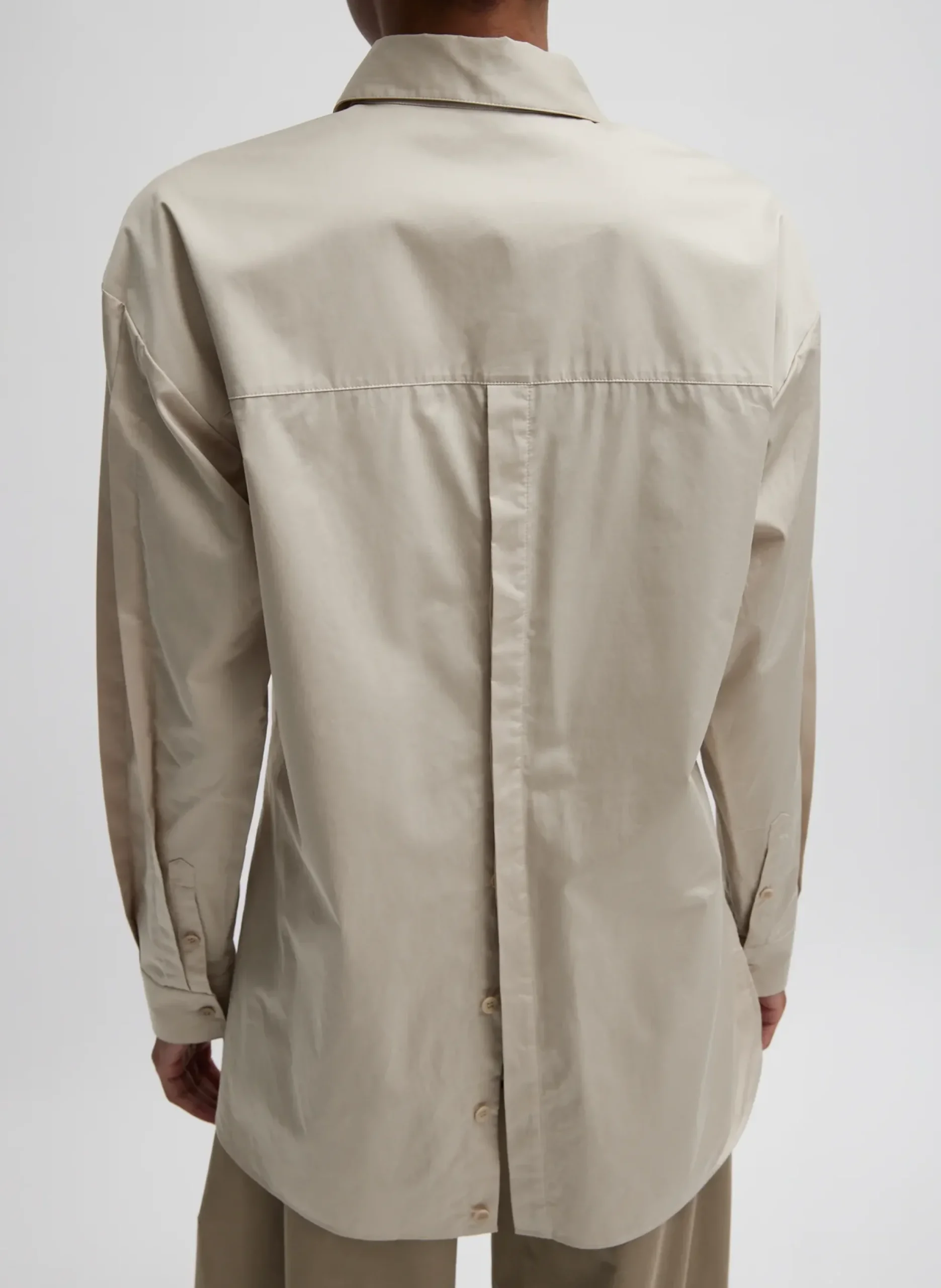 Eco Poplin Shirt With Tucked Sleeve-Tibi Sale