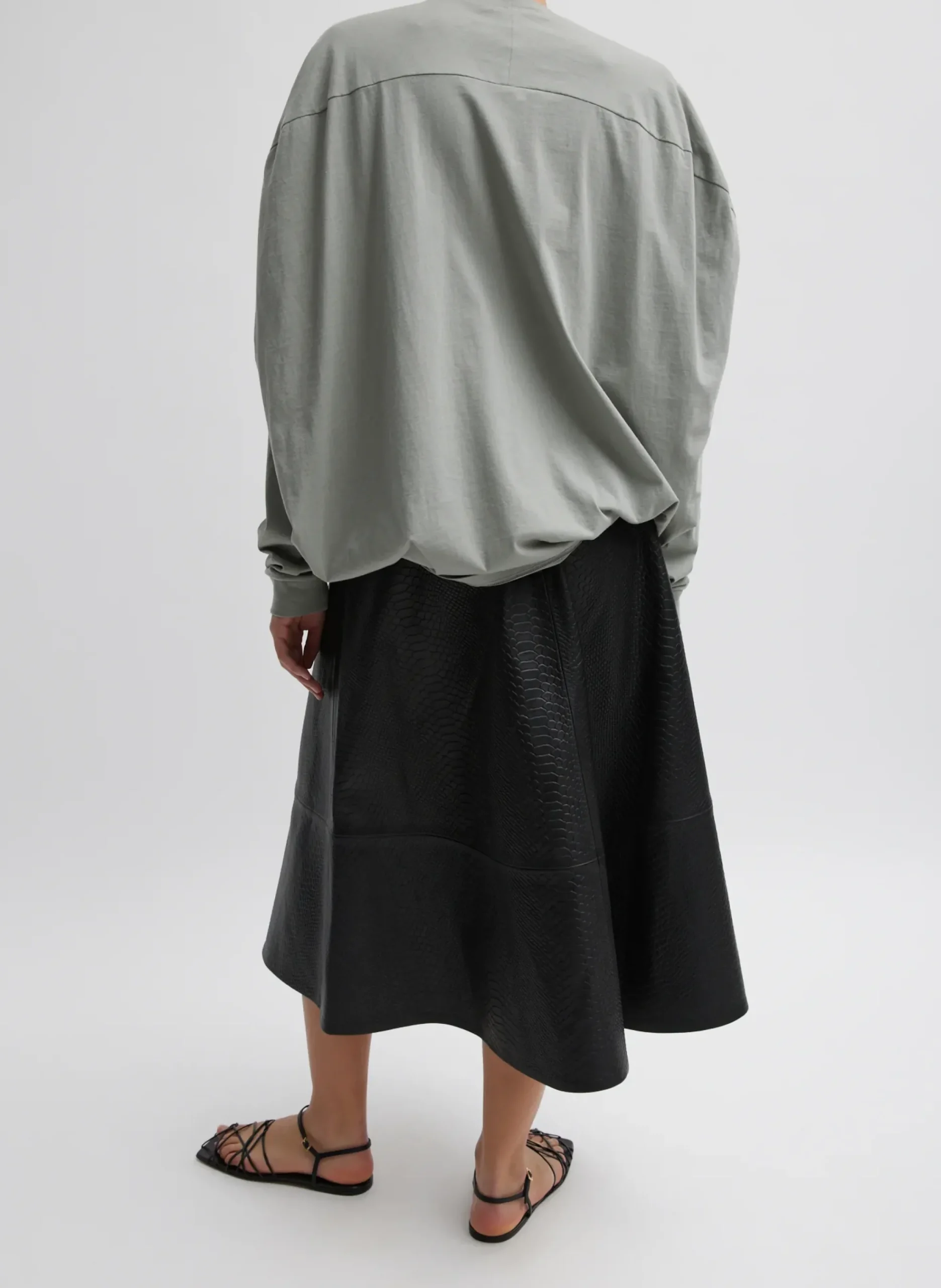 Embossed Python Circle Skirt-Tibi Outlet