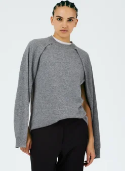 Feather Weight Cashmere Easy Cocoon Tunic-Tibi Discount