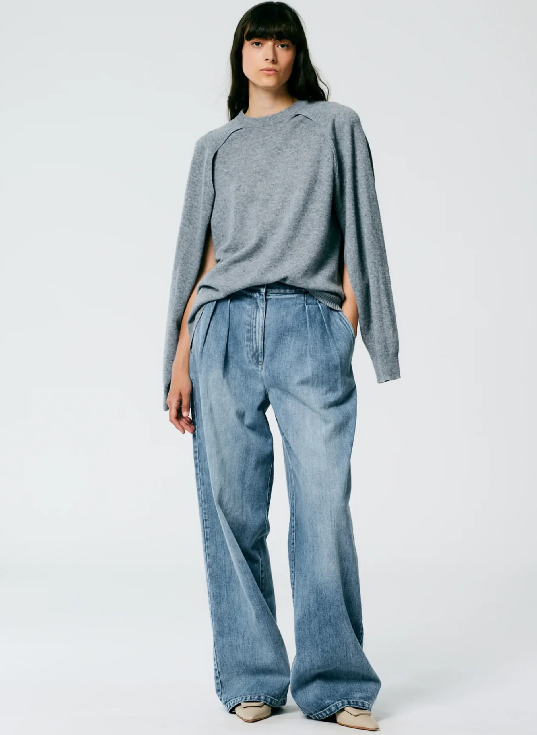 Feather Weight Cashmere Easy Cocoon Tunic-Tibi Discount