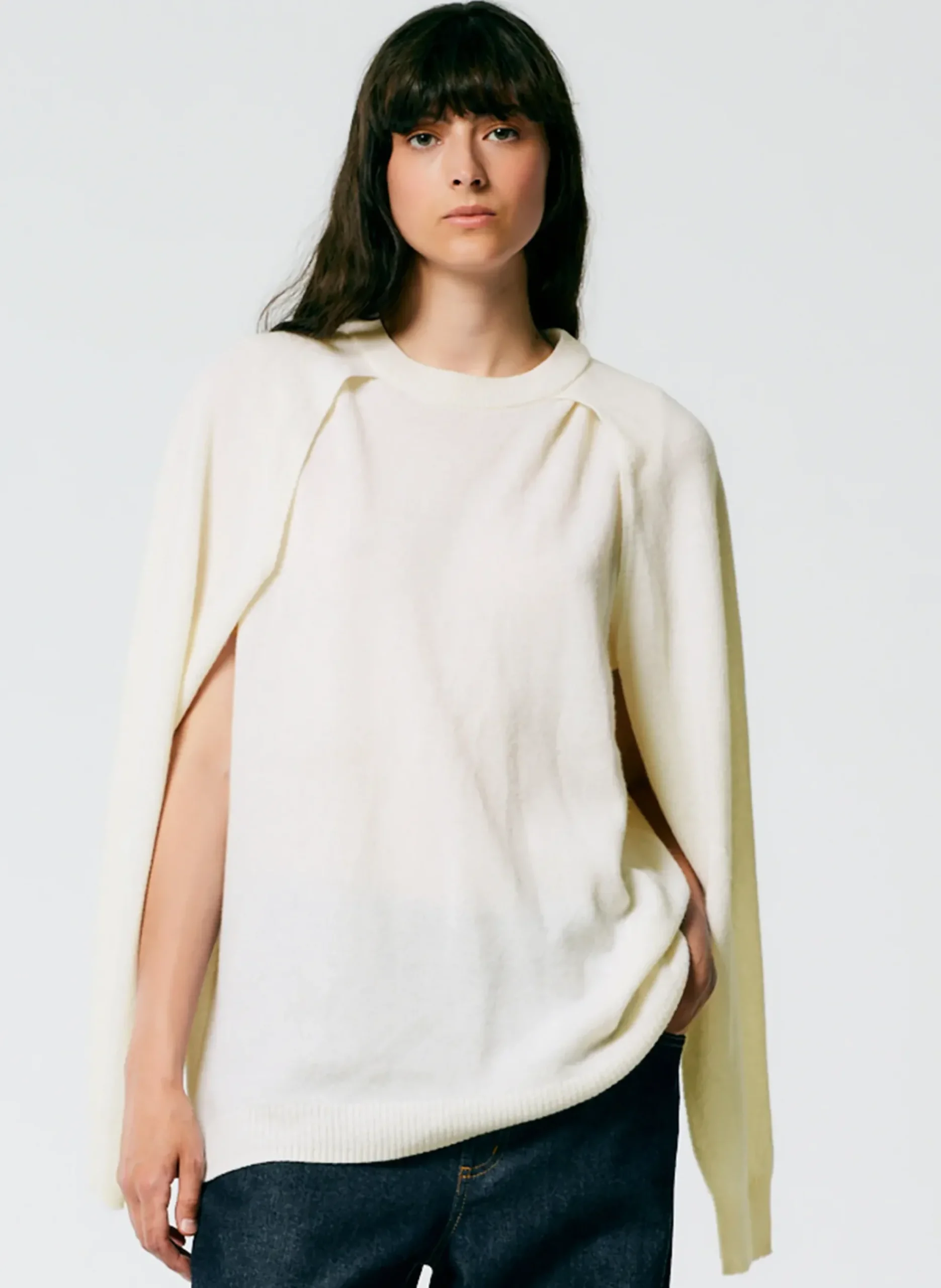 Feather Weight Cashmere Easy Cocoon Tunic-Tibi Hot