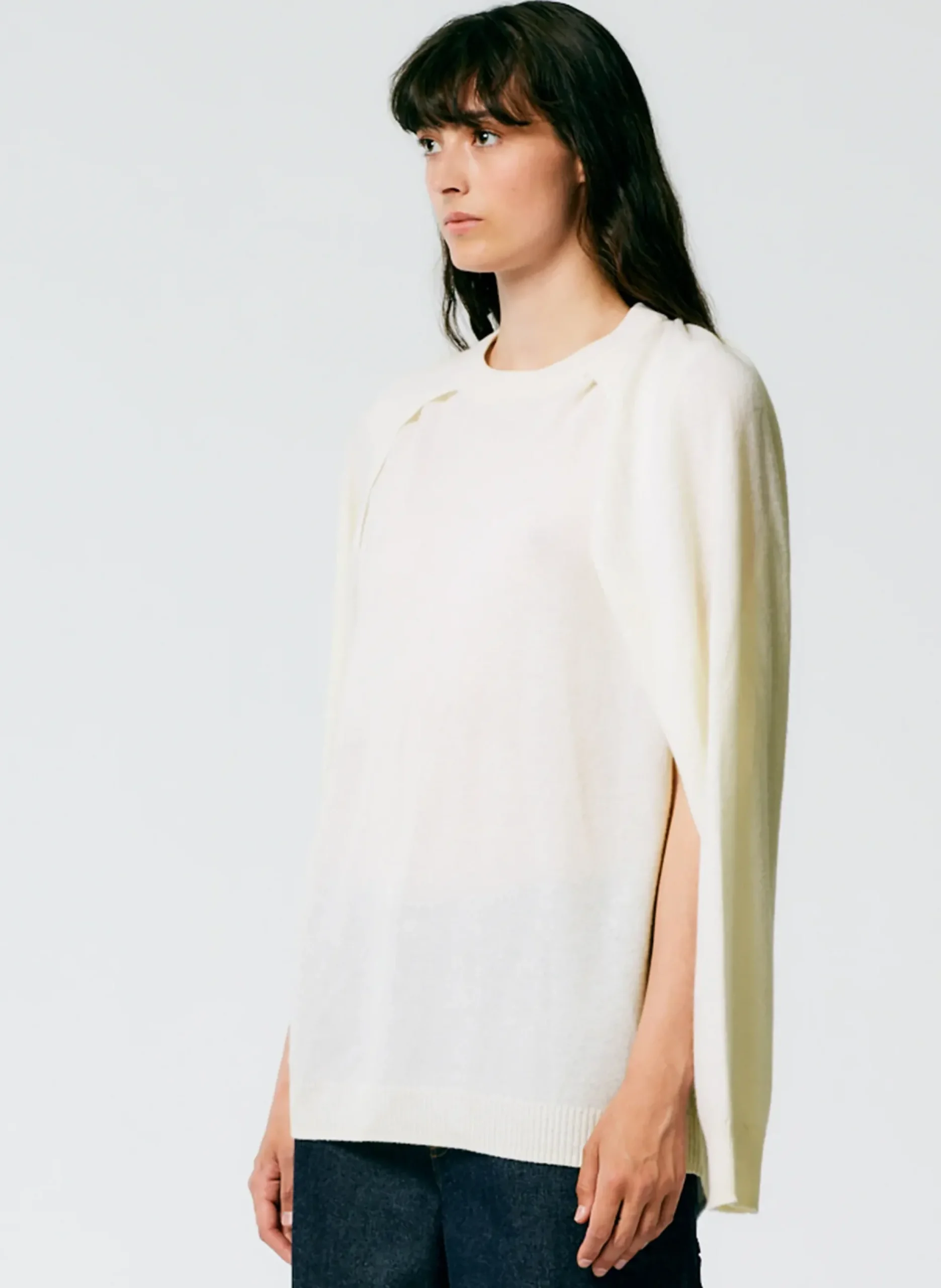 Feather Weight Cashmere Easy Cocoon Tunic-Tibi Hot