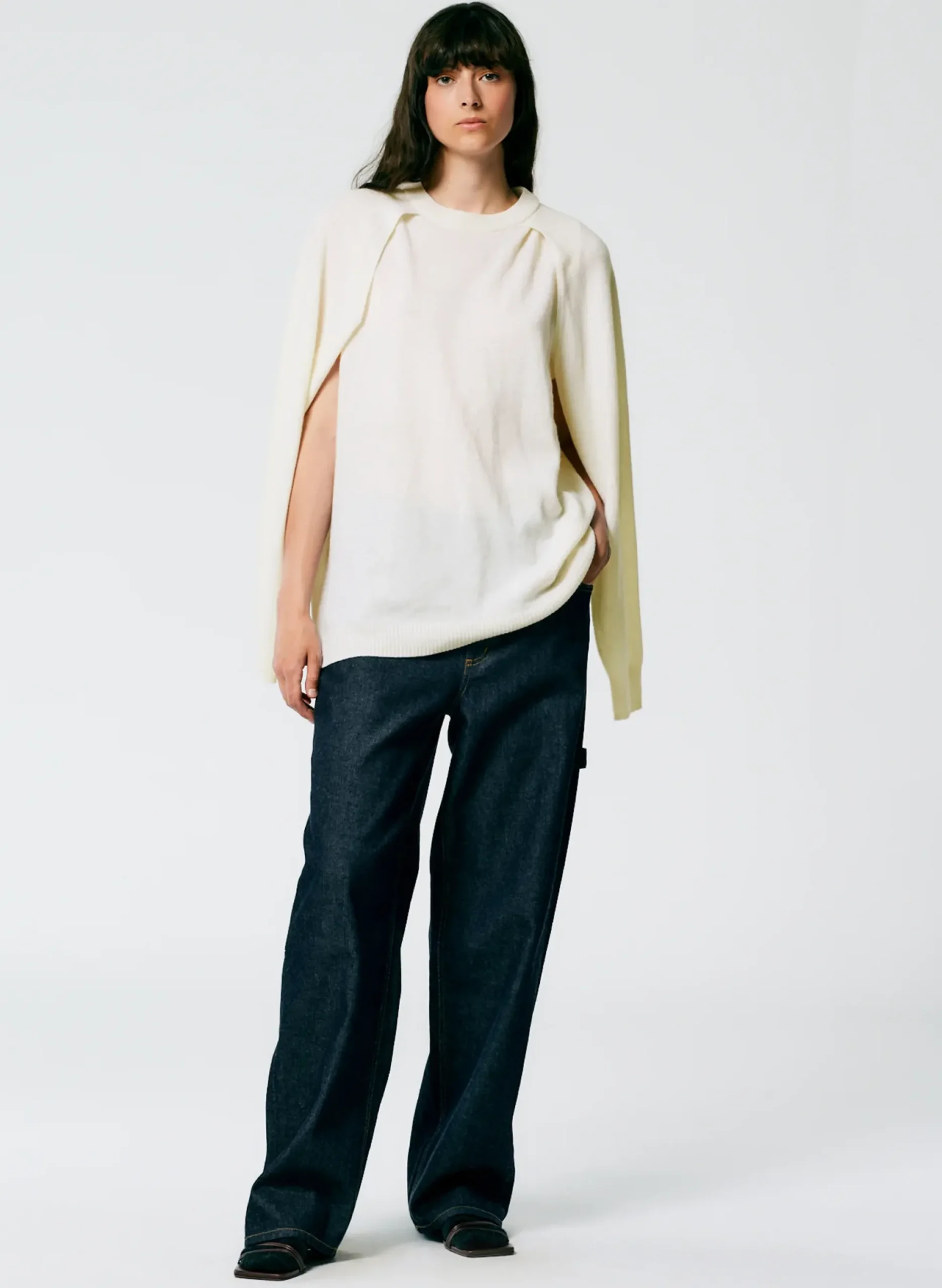 Feather Weight Cashmere Easy Cocoon Tunic-Tibi Hot