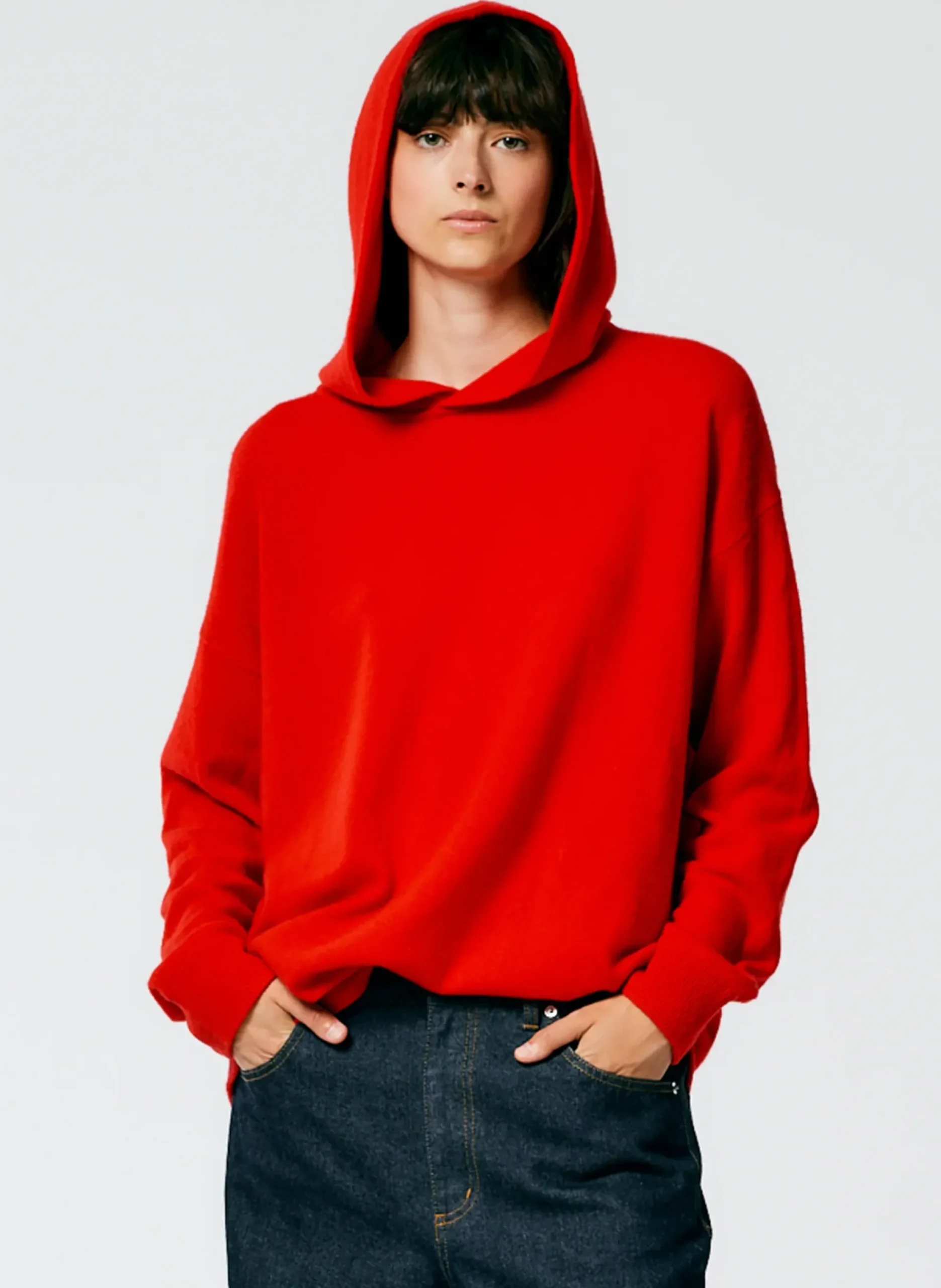 Feather Weight Cashmere Easy Mens Hoodie-Tibi Clearance