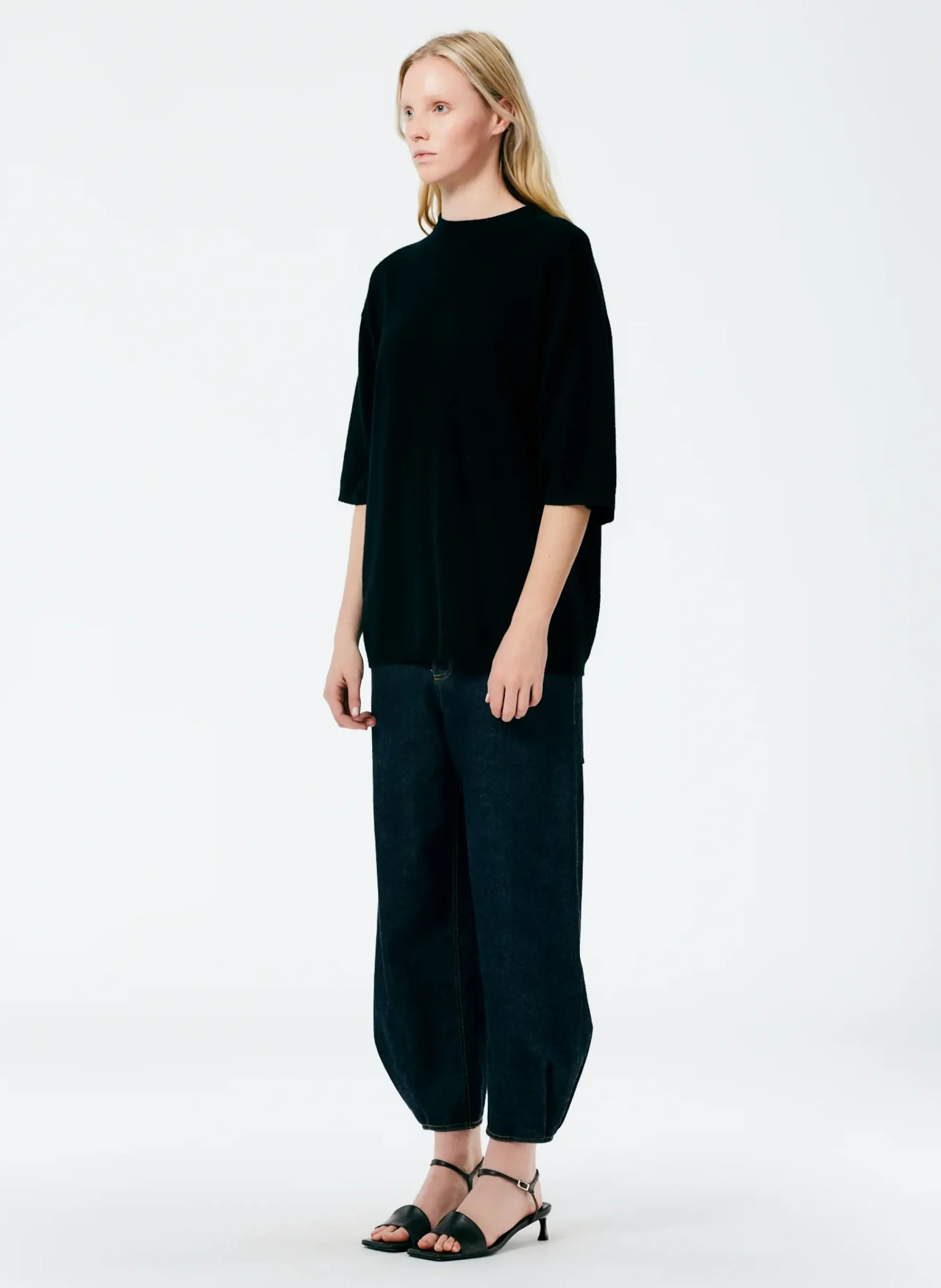 Feather Weight Cashmere Oversized Easy T-Shirt-Tibi Discount