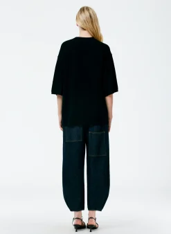 Feather Weight Cashmere Oversized Easy T-Shirt-Tibi Discount