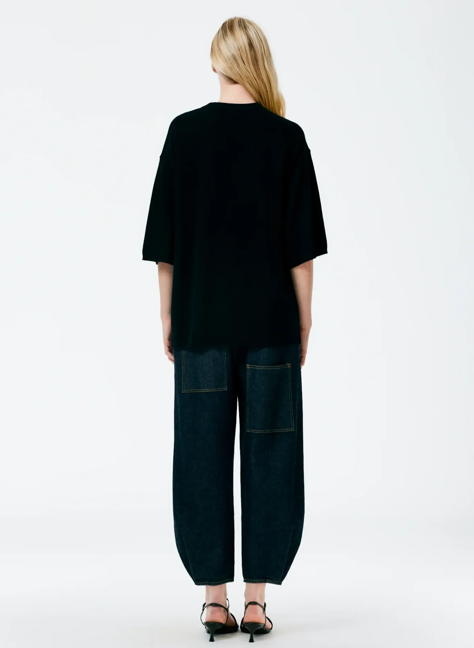 Feather Weight Cashmere Oversized Easy T-Shirt-Tibi Discount