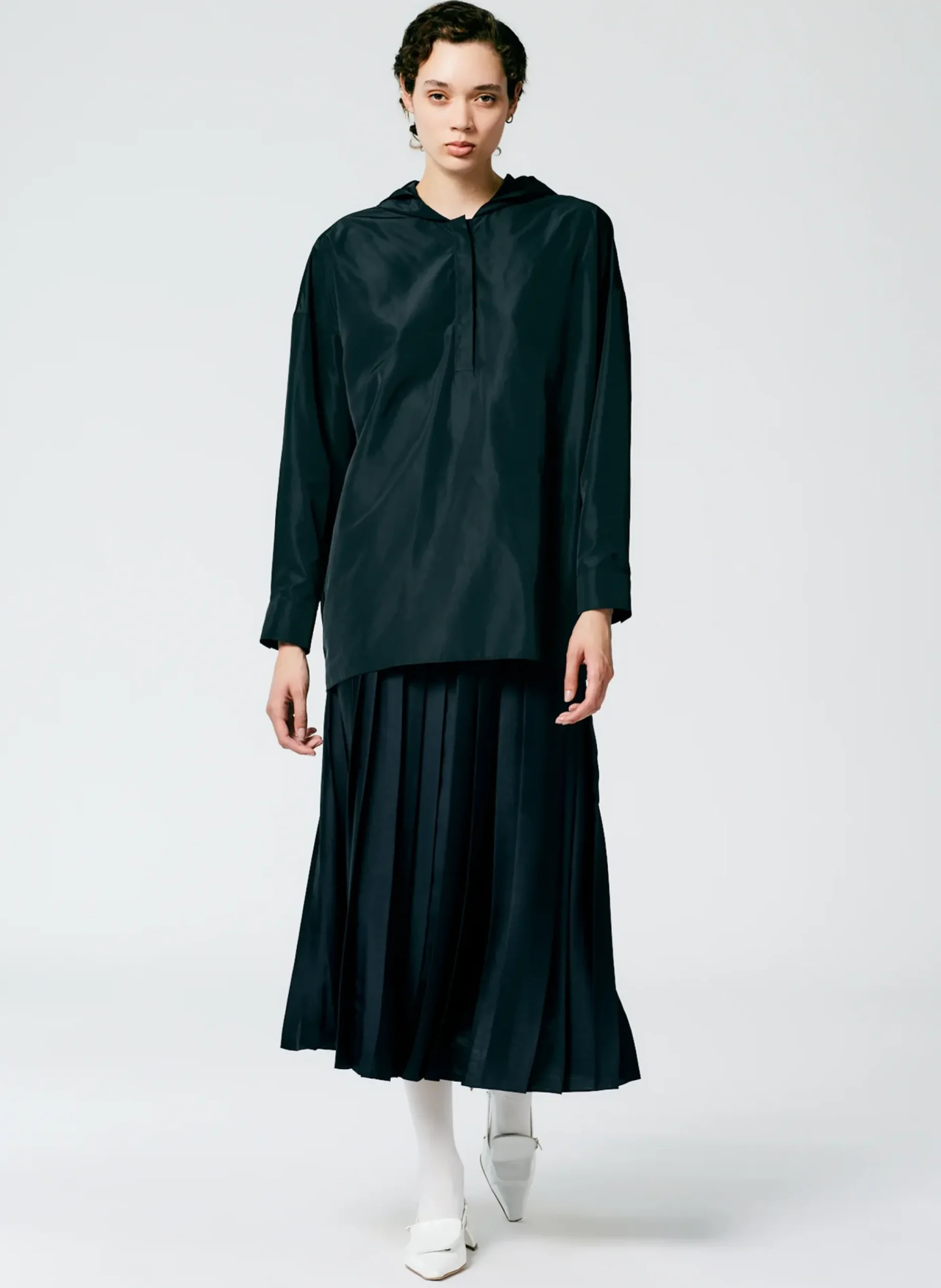 Feather Weight Pleated Pull On Skirt-Tibi Discount
