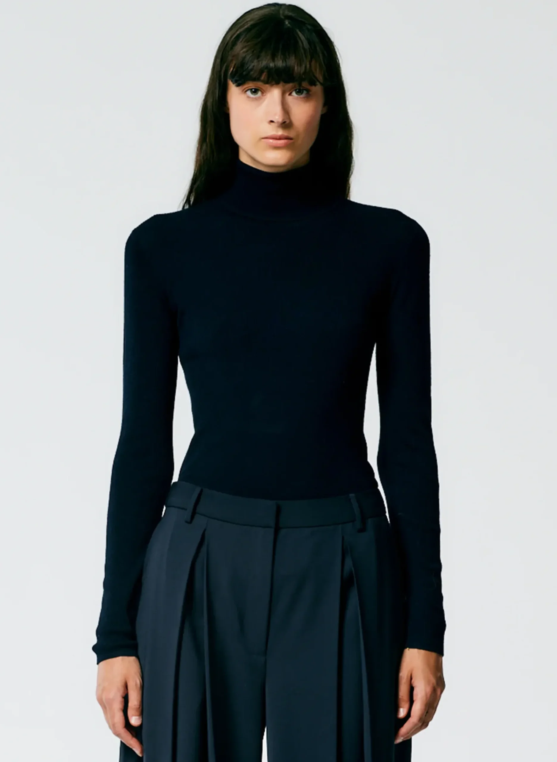 Featherweight Ribbed Sweater Turtleneck Pullover-Tibi Discount