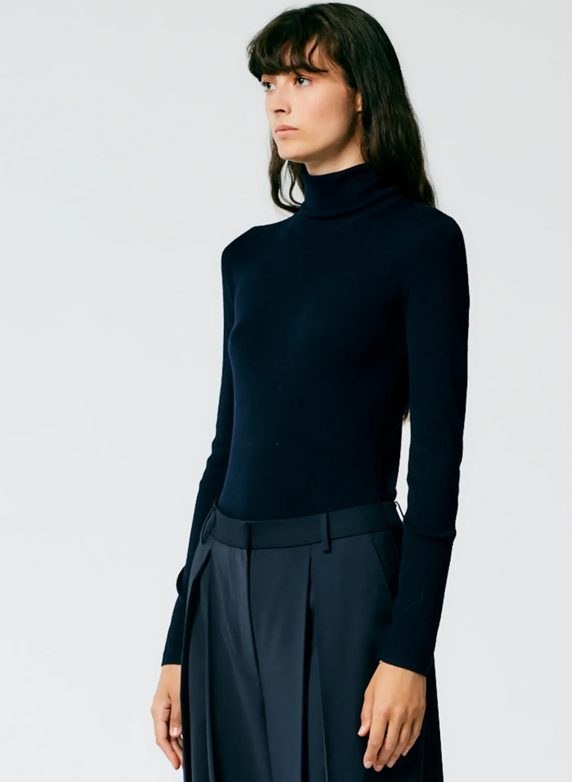 Featherweight Ribbed Sweater Turtleneck Pullover-Tibi Discount