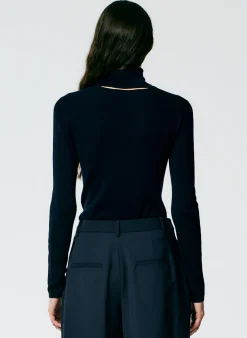 Featherweight Ribbed Sweater Turtleneck Pullover-Tibi Discount
