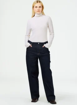 Featherweight Ribbed Sweater Turtleneck Pullover-Tibi Online