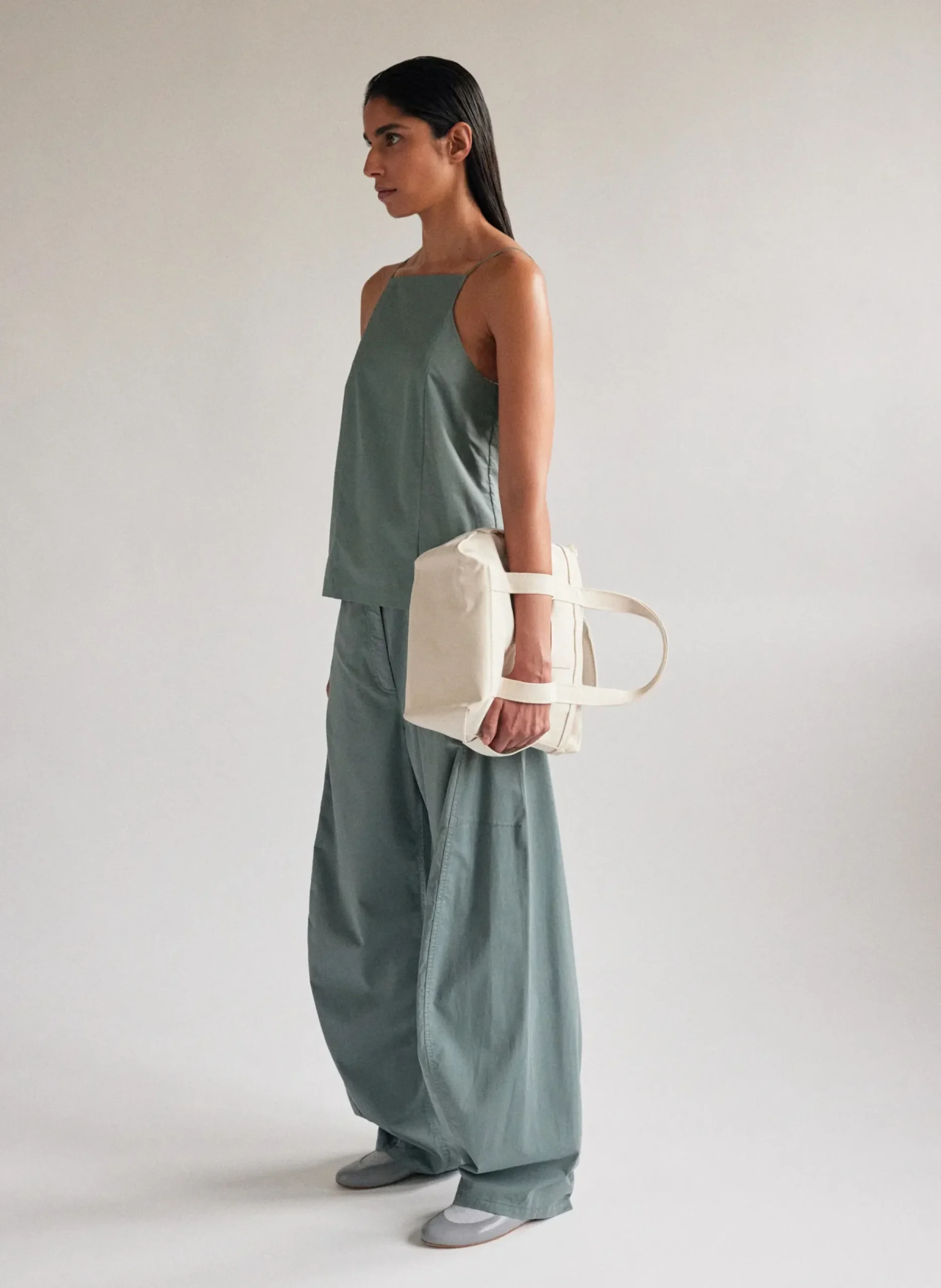 Garment Dyed Silky Cotton Sid Pant-Tibi New