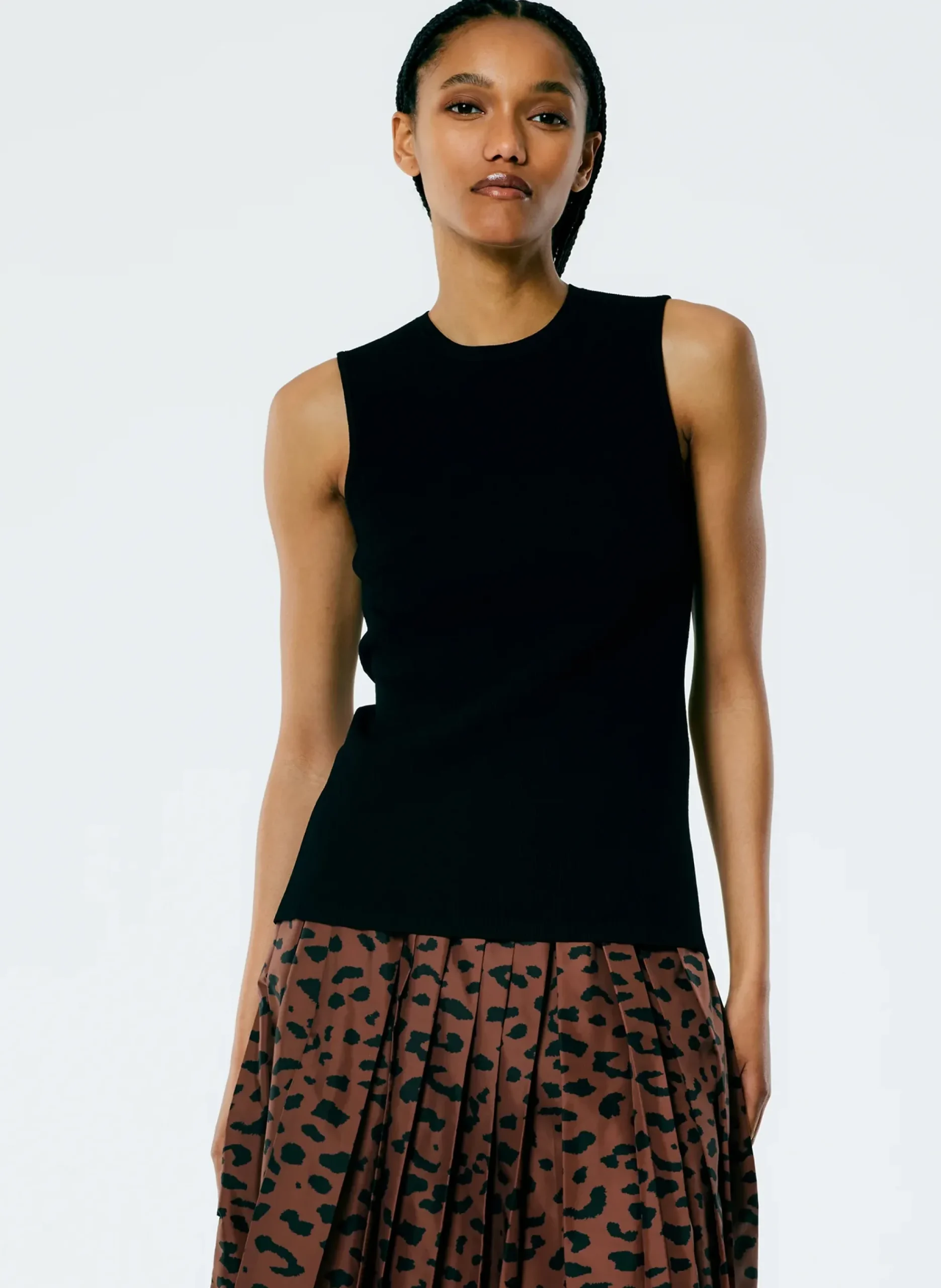 Giselle Stretch Sweater Circle Openback Tank-Tibi Best