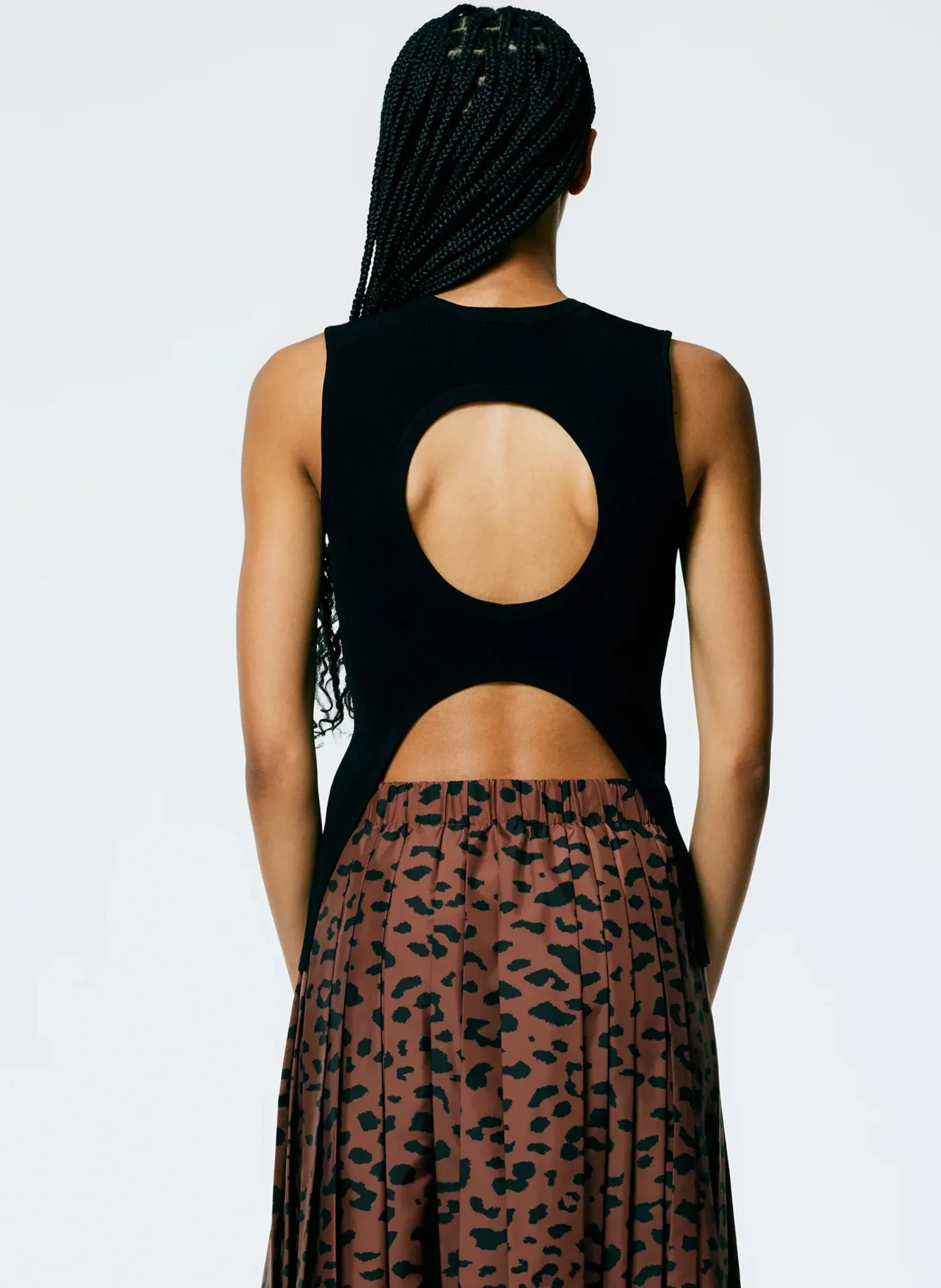 Giselle Stretch Sweater Circle Openback Tank-Tibi Best