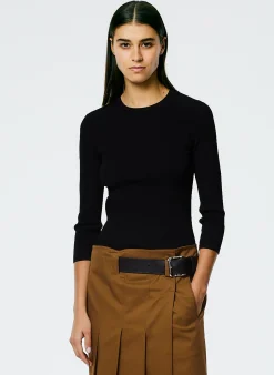 Giselle Stretch Sweater Circle Openback Pullover-Tibi Online