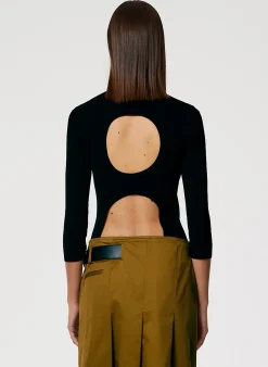 Giselle Stretch Sweater Circle Openback Pullover-Tibi Online