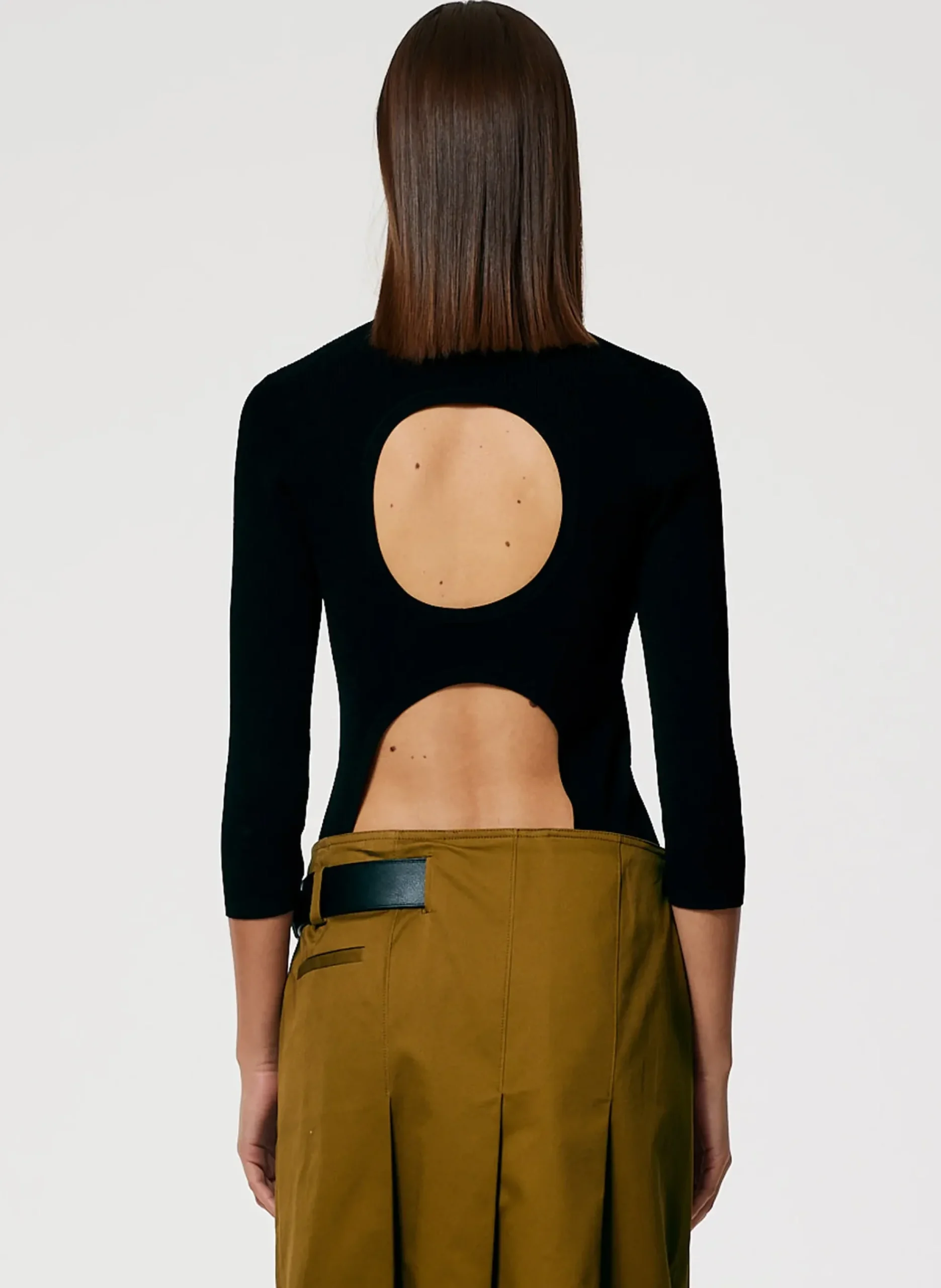Giselle Stretch Sweater Circle Openback Pullover-Tibi Online