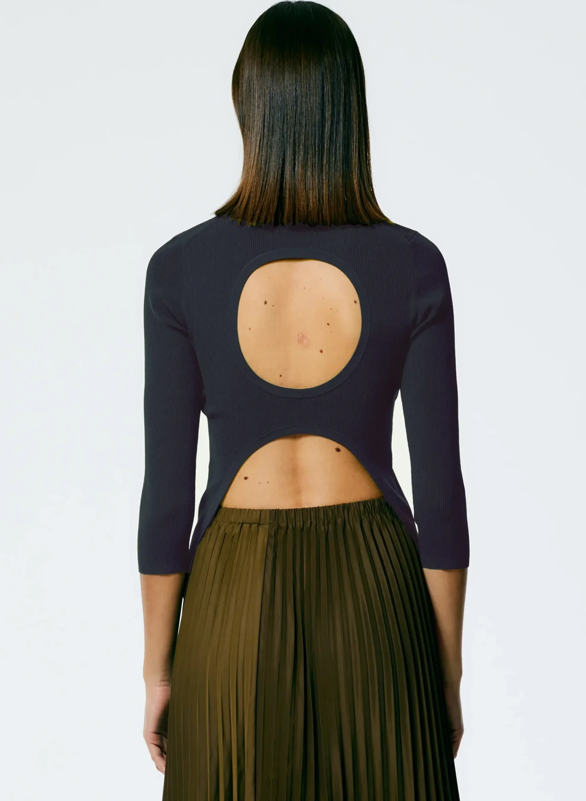 Giselle Stretch Sweater Circle Openback Pullover-Tibi Discount