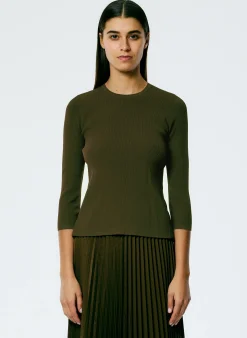 Giselle Stretch Sweater Circle Openback Pullover-Tibi Best