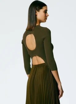Giselle Stretch Sweater Circle Openback Pullover-Tibi Best