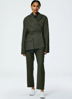 Grain De Poudre Liam Blazer With Slit Zipper Detail-Tibi Outlet