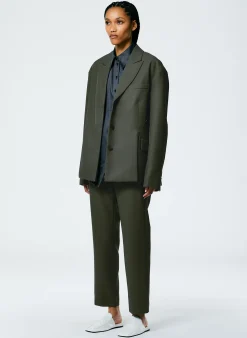 Grain De Poudre Liam Blazer With Slit Zipper Detail-Tibi Outlet