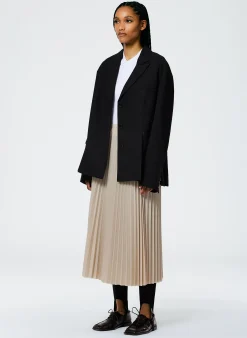 Grain De Poudre Liam Blazer With Slit Zipper Detail-Tibi New