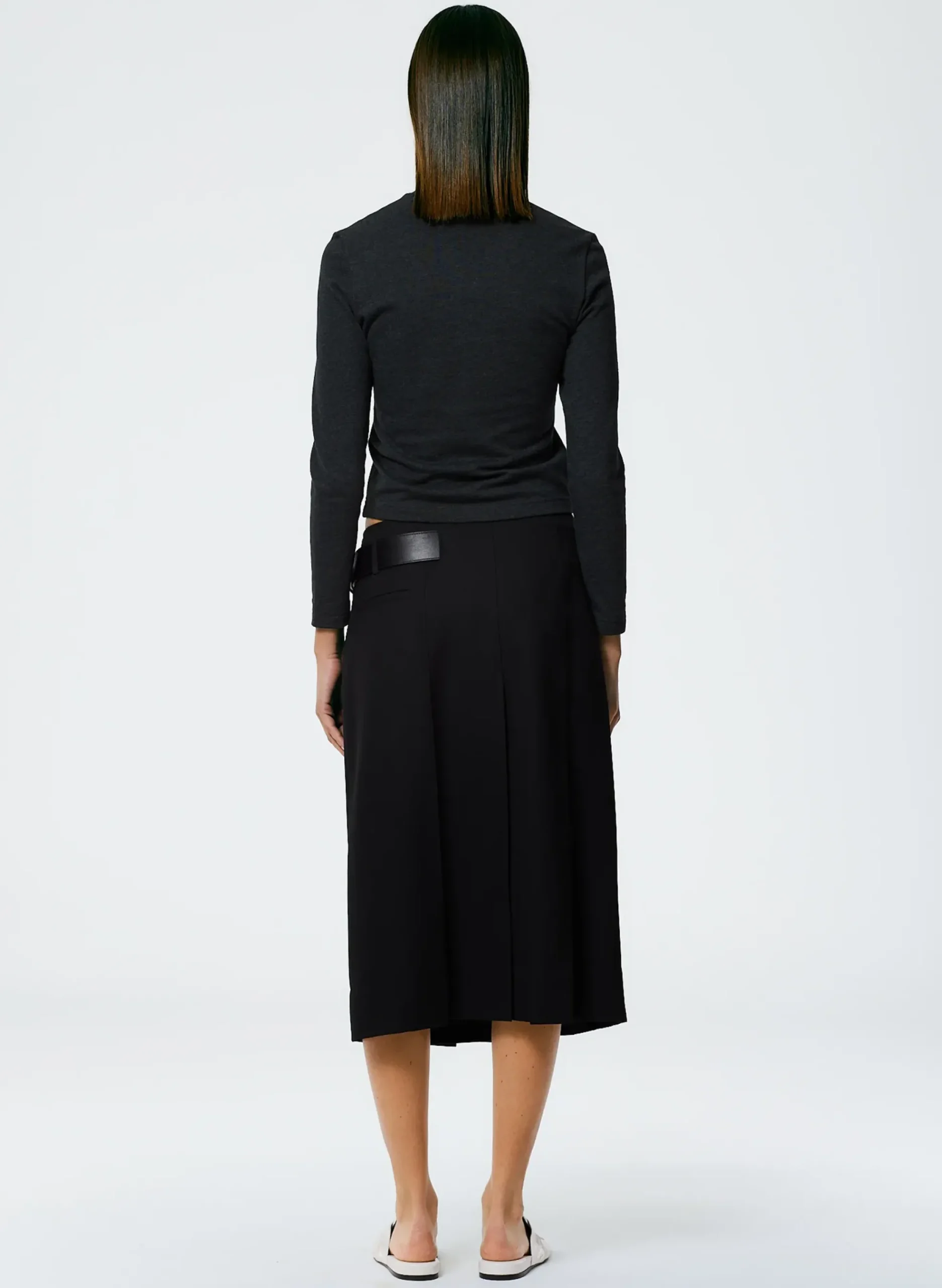 Grain De Poudre Wide Pleat Wrap Skirt-Tibi New