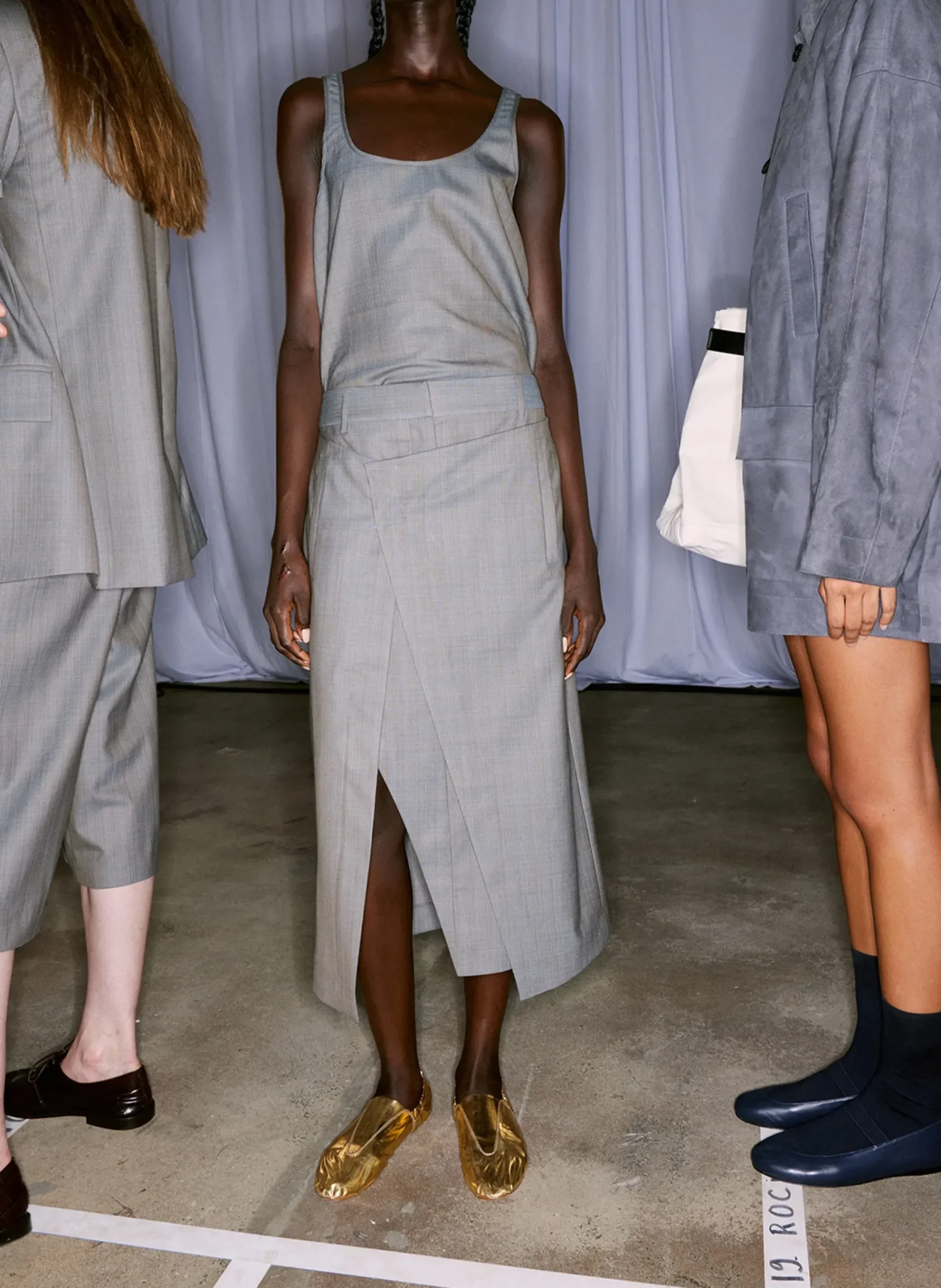 Grant Crossdye Suiting Wrap Trouser Skirt-Tibi Clearance
