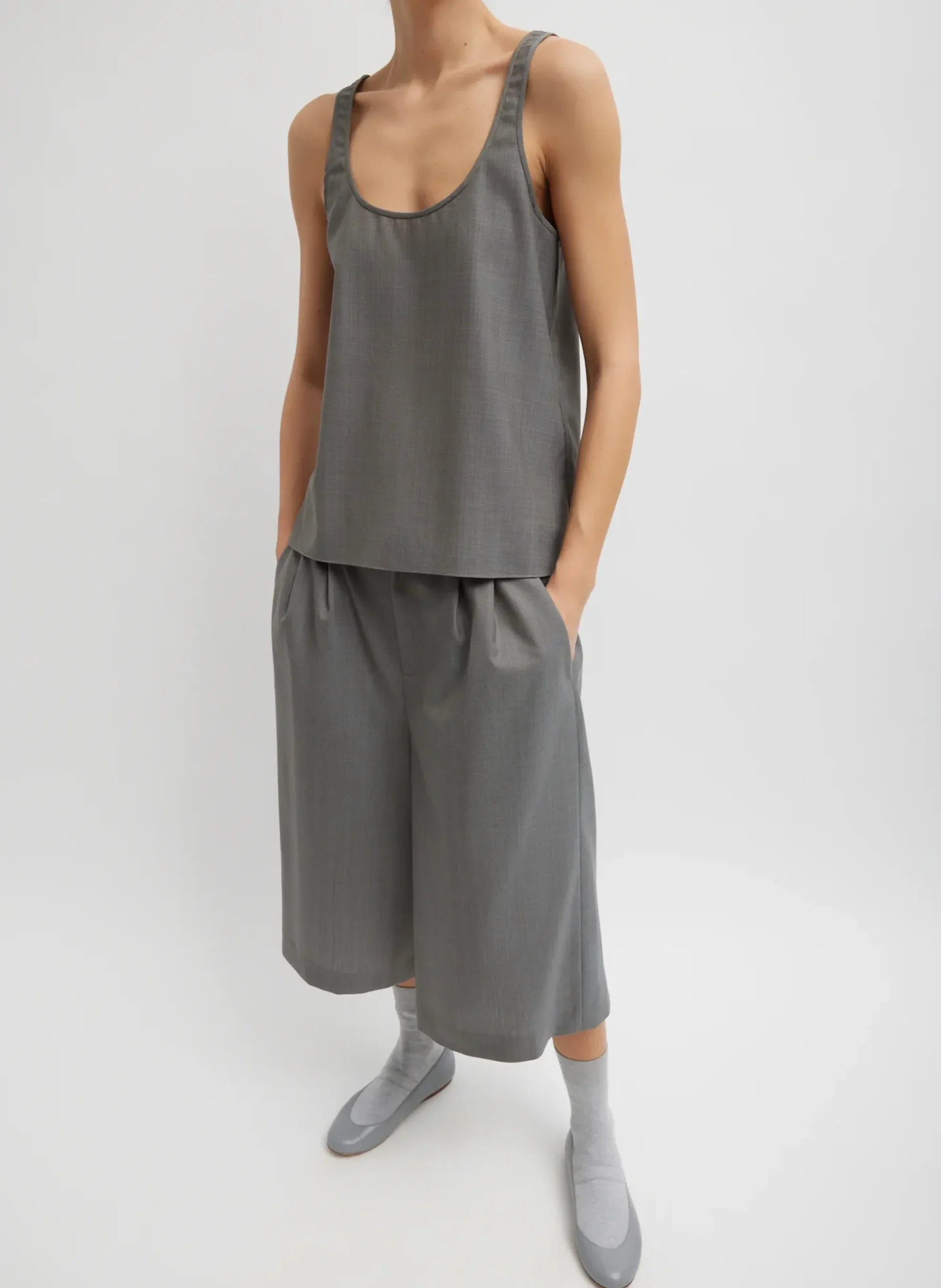 Grant Suiting Fold Over Long Short-Tibi Clearance