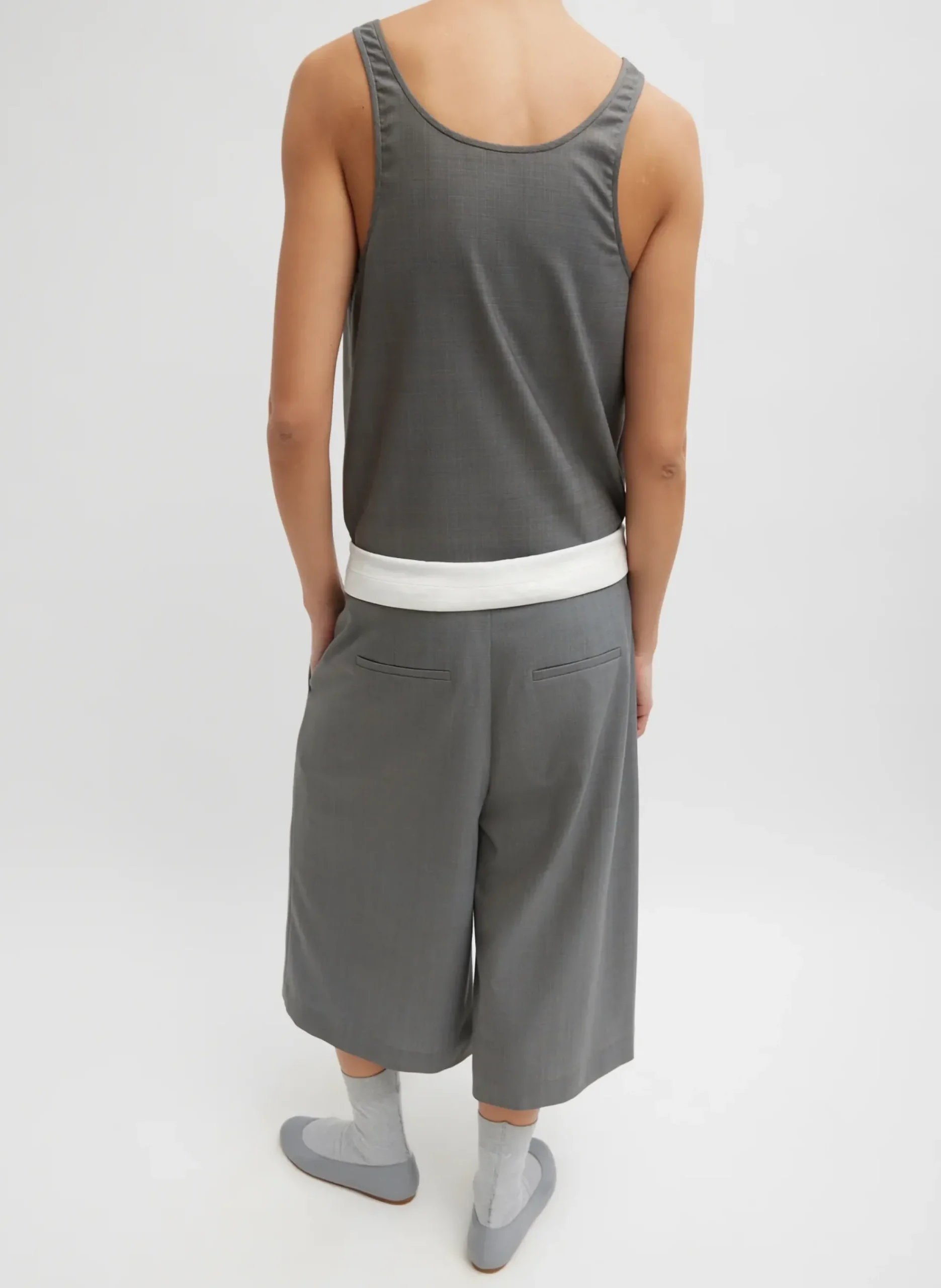Grant Suiting Fold Over Long Short-Tibi Clearance