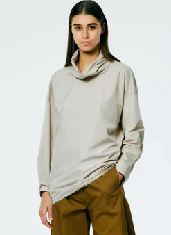Italian Sporty Nylon Cowl Neck Top-Tibi Sale