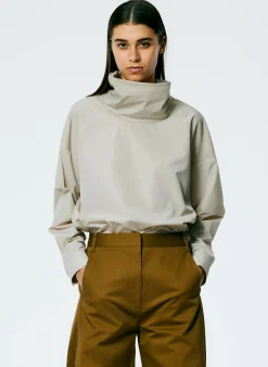 Italian Sporty Nylon Cowl Neck Top-Tibi Sale