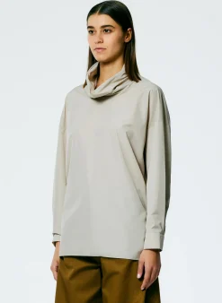 Italian Sporty Nylon Cowl Neck Top-Tibi Sale