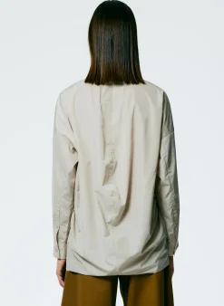 Italian Sporty Nylon Cowl Neck Top-Tibi Sale