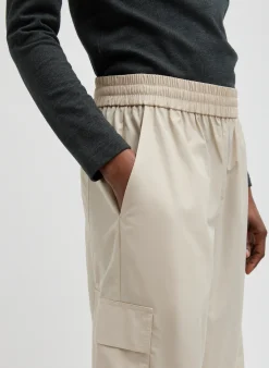 Italian Sporty Nylon Wide Leg Pull On Pant-Tibi Outlet
