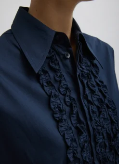 Light Weight Cotton Nylon Easy Tuxedo Shirt-Tibi Best