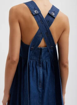 Light Weight Stone Wash Sculpted Dress-Tibi Sale