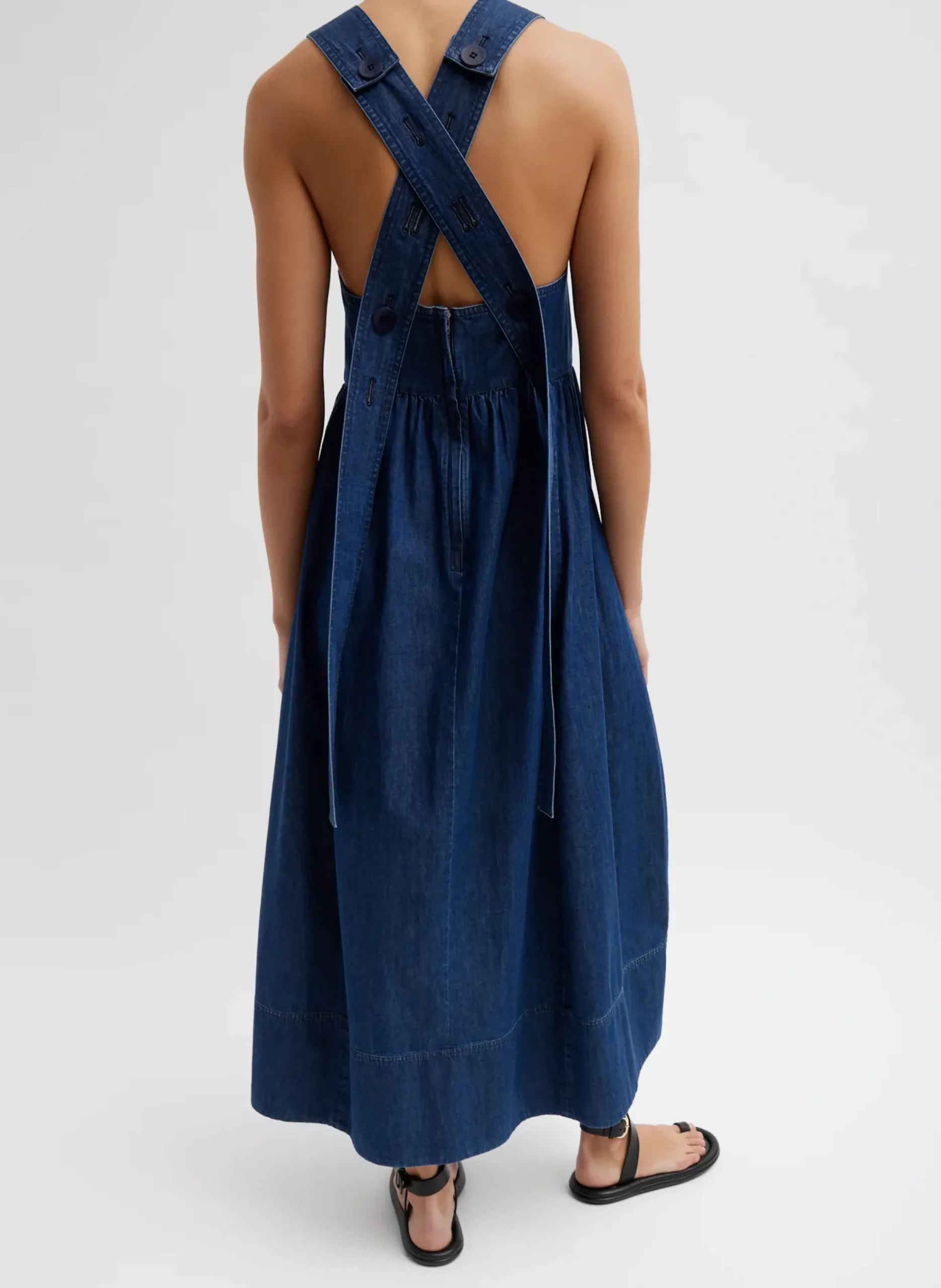 Light Weight Stone Wash Sculpted Dress-Tibi Sale