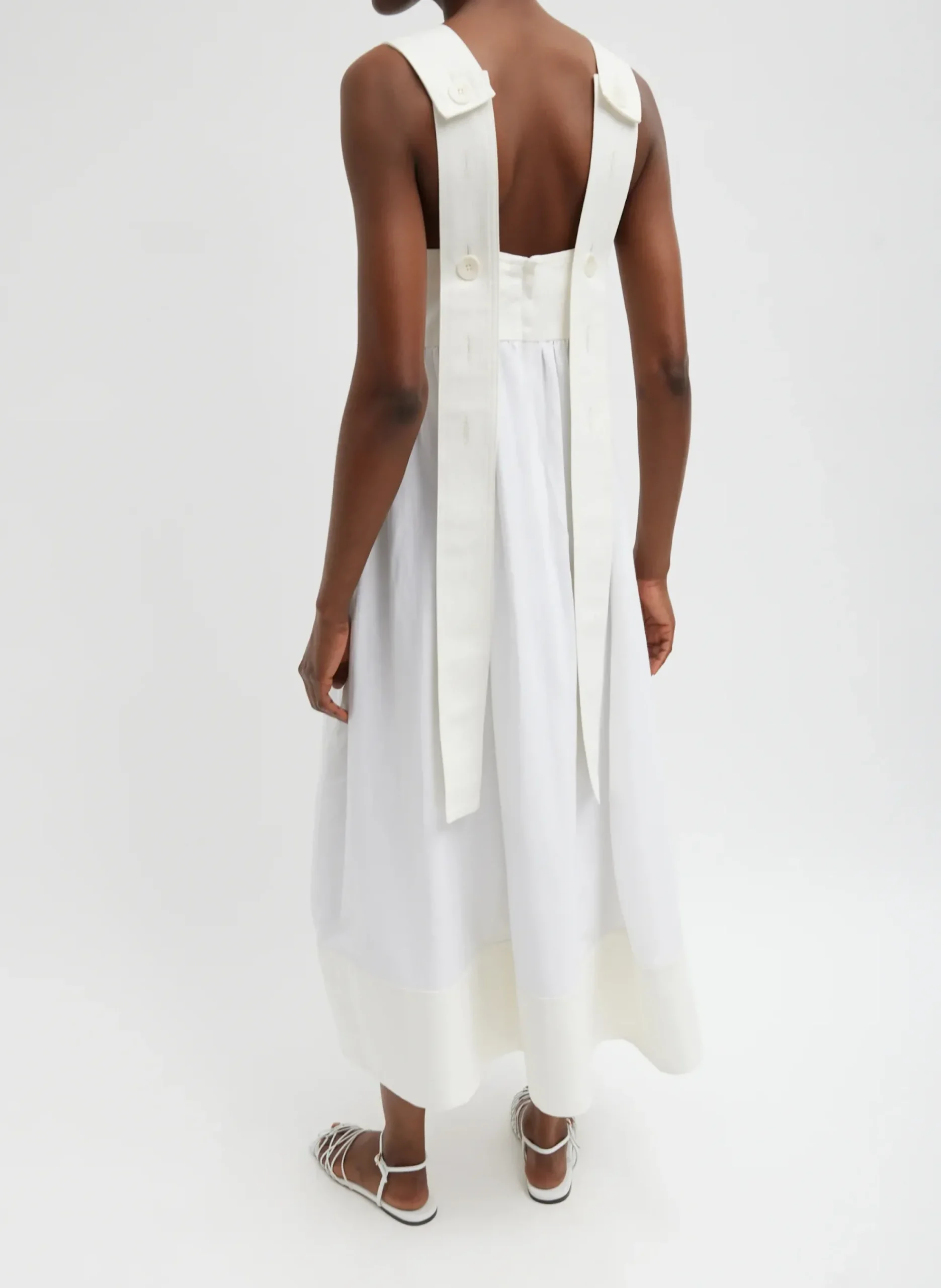Linen Cotton Voile Sculpted Dress-Tibi Clearance