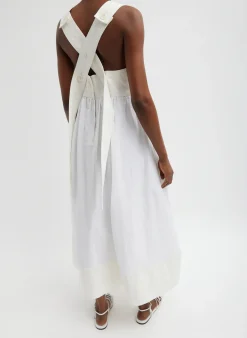 Linen Cotton Voile Sculpted Dress-Tibi Clearance