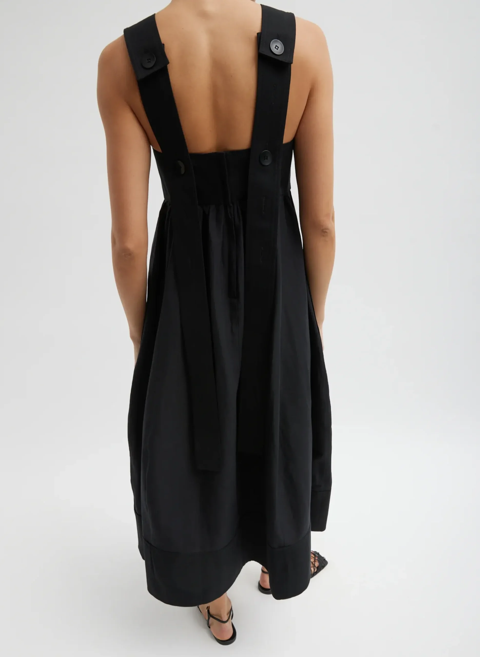 Linen Cotton Voile Sculpted Dress-Tibi Clearance