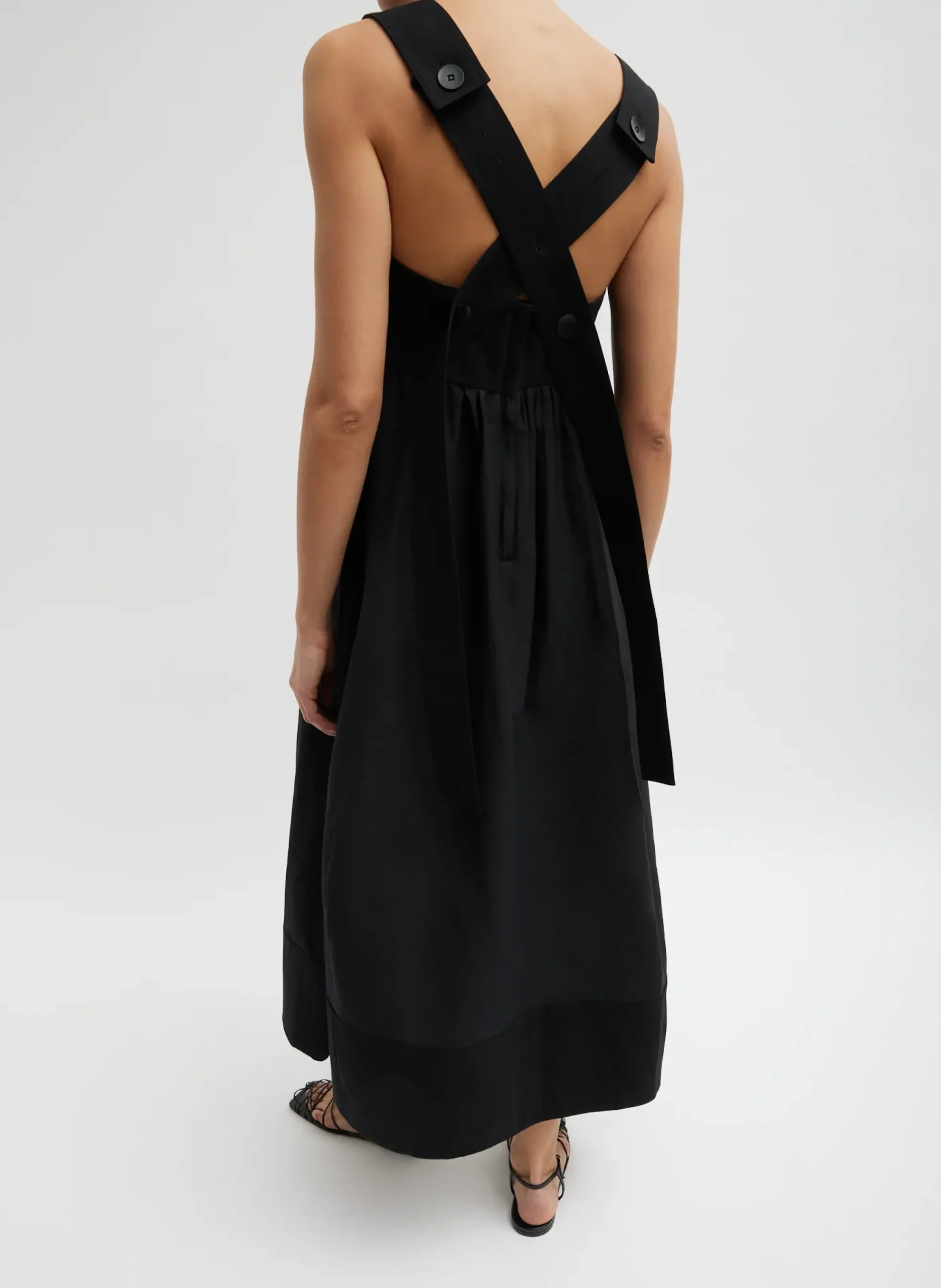 Linen Cotton Voile Sculpted Dress-Tibi Clearance