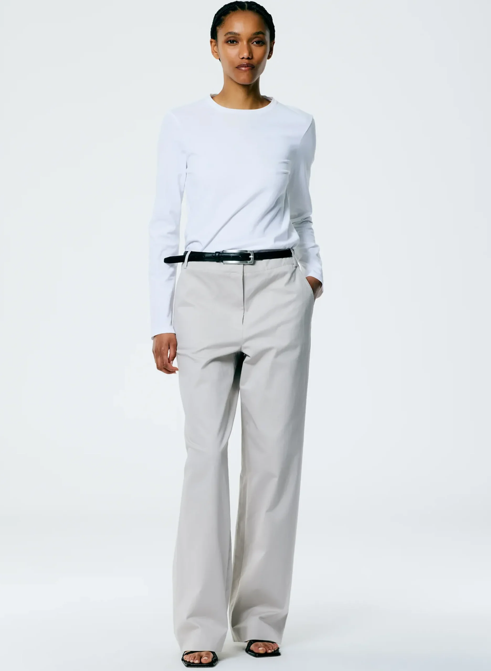 Long Sleeve Fitted T-Shirt-Tibi New