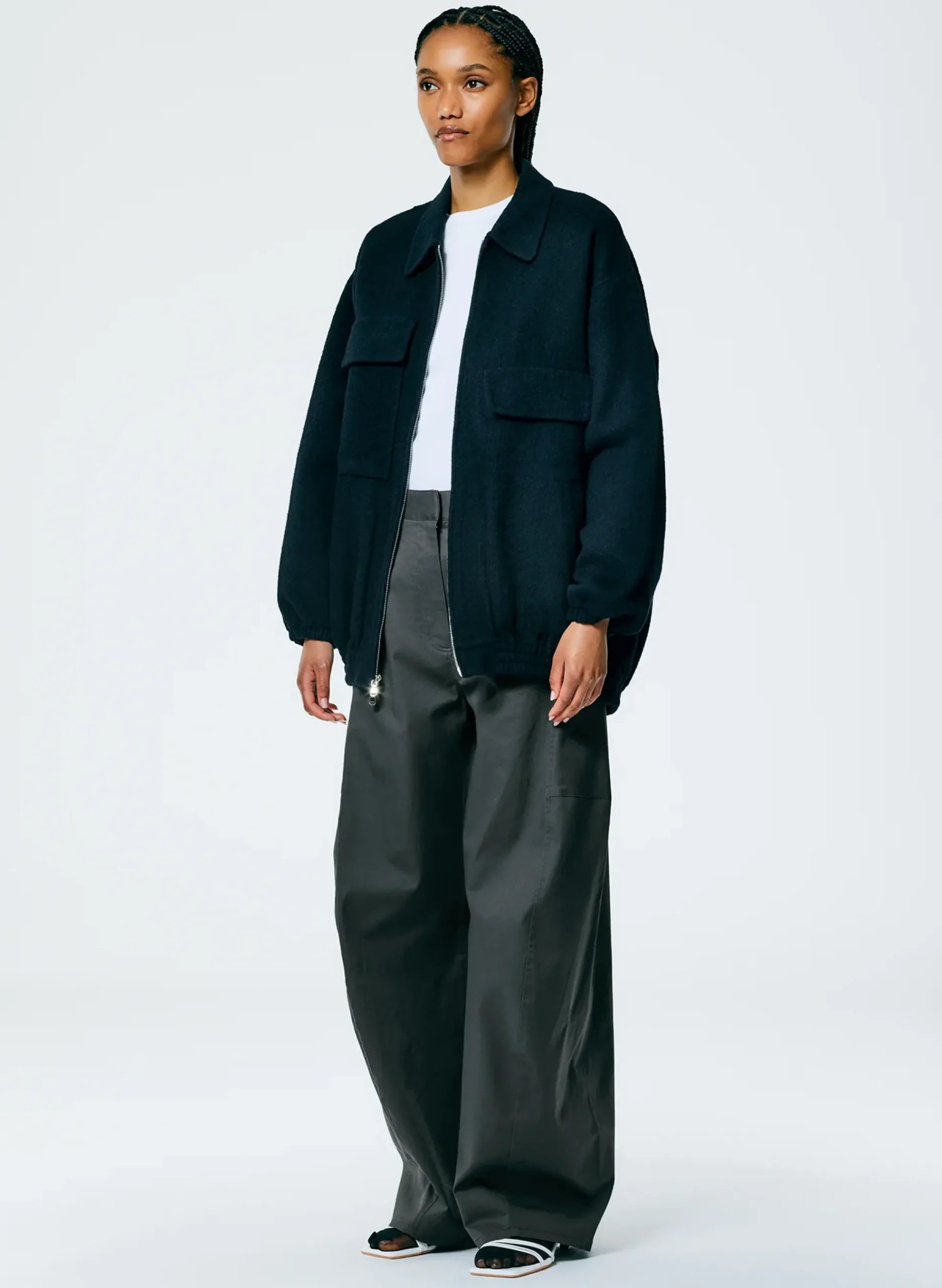 Luxe Wool Angora Oversized Bomber-Tibi Discount
