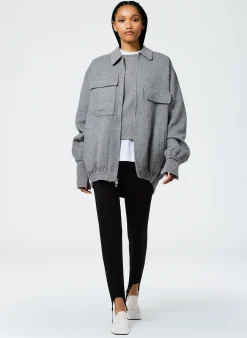Luxe Wool Angora Oversized Bomber-Tibi Outlet