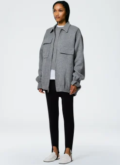 Luxe Wool Angora Oversized Bomber-Tibi Outlet