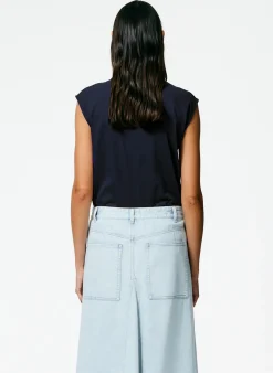 Mock Neck Sleeveless T-Shirt-Tibi Discount