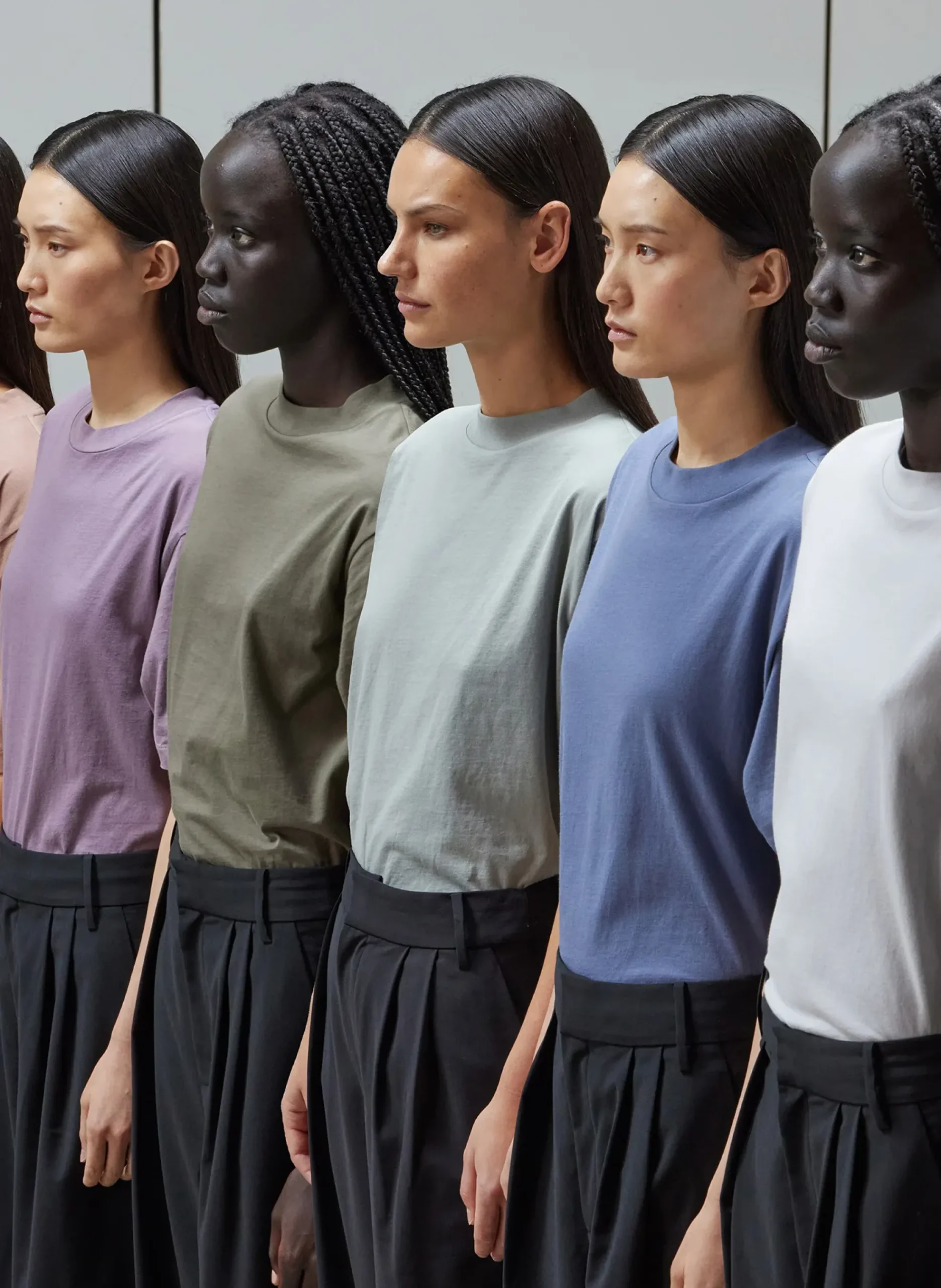 Mock Neck Unisex T-Shirt-Tibi Fashion